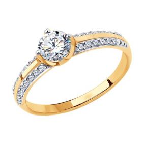 Золотое кольцо Diamant 51-110-00861-1 с фианитом 51-110-00861-1 фото