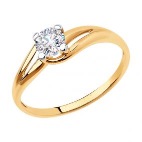 Золотое кольцо Diamant 51-110-00867-1 с фианитом 51-110-00867-1 фото