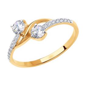 Золотое кольцо Diamant 51-110-00949-1 с фианитом 51-110-00949-1 фото