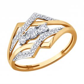 Золотое кольцо Diamant 51-110-00983-1 с фианитом 51-110-00983-1 фото