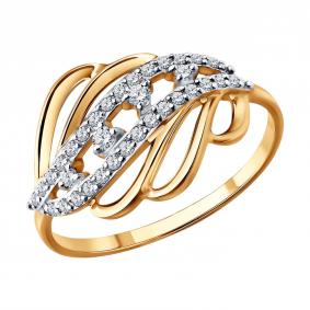 Золотое кольцо Diamant 51-110-01025-1 с фианитом 51-110-01025-1 фото