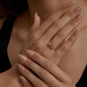 Золотое кольцо Diamant 51-110-01280-1 с фианитом 51-110-01280-1 фото