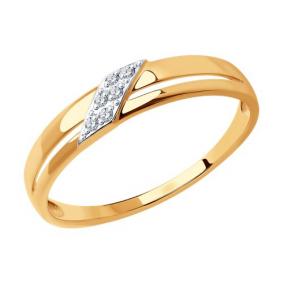 Золотое кольцо Diamant 51-110-01611-1 с фианитом 51-110-01611-1 фото