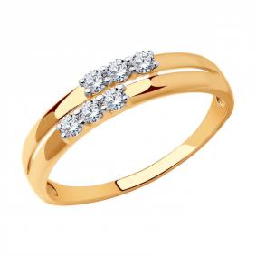 Золотое кольцо Diamant 51-110-01754-1 с фианитом 51-110-01754-1 фото
