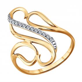 Золотое кольцо Diamant 51-110-01872-1 с фианитом 51-110-01872-1 фото