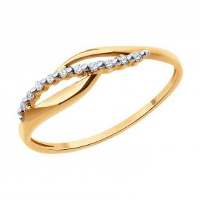 Золотое кольцо Diamant 51-110-02027-1 с фианитом 51-110-02027-1 фото