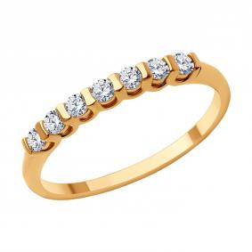 Золотое кольцо Diamant 51-110-02033-1 с фианитом 51-110-02033-1 фото