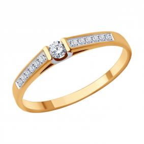 Золотое кольцо Diamant 51-110-02054-1 с фианитом 51-110-02054-1 фото