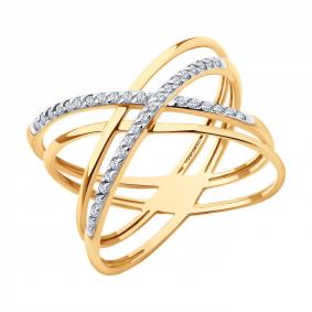 Золотое кольцо Diamant 51-110-02177-1 с фианитом 51-110-02177-1 фото