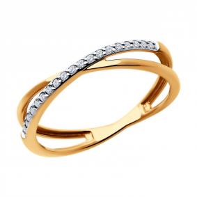 Золотое кольцо Diamant 51-110-02192-1 с фианитом 51-110-02192-1 фото