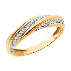 Золотое кольцо Diamant 51-110-02260-1 с фианитом 51-110-02260-1 фото