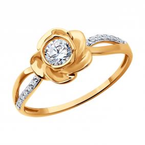 Золотое кольцо Diamant 51-110-02268-1 с фианитом 51-110-02268-1 фото