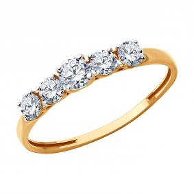 Золотое кольцо Diamant 51-110-02274-1 с фианитом 51-110-02274-1 фото