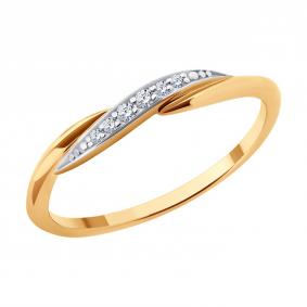 Золотое кольцо Diamant 51-110-02306-1 с фианитом 51-110-02306-1 фото