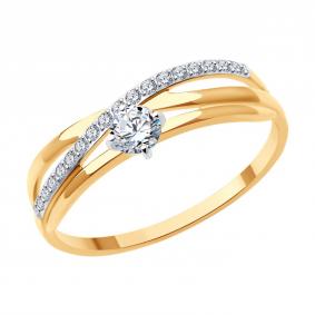 Золотое кольцо Diamant 51-110-02311-1 с фианитом 51-110-02311-1 фото