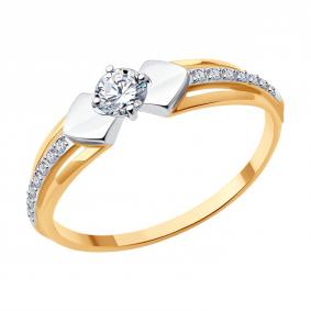 Золотое кольцо Diamant 51-110-02322-1 с фианитом 51-110-02322-1 фото