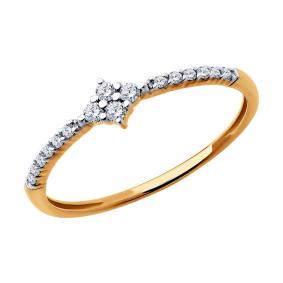 Золотое кольцо Diamant 51-110-02399-1 с фианитом 51-110-02399-1 фото