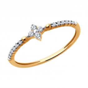 Золотое кольцо Diamant 51-110-02421-1 с фианитом 51-110-02421-1 фото