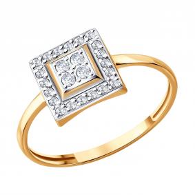 Золотое кольцо Diamant 51-110-02427-1 с фианитом 51-110-02427-1 фото