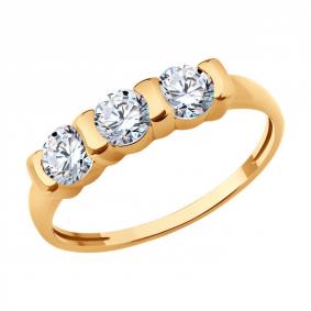 Золотое кольцо Diamant 51-110-02432-1 с фианитом 51-110-02432-1 фото