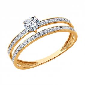 Золотое кольцо Diamant 51-110-02563-1 с фианитом 51-110-02563-1 фото