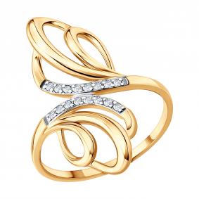 Золотое кольцо Diamant 51-110-02640-1 с фианитом 51-110-02640-1 фото