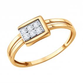 Золотое кольцо Diamant 51-110-02661-1 с фианитом 51-110-02661-1 фото
