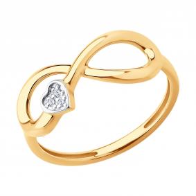 Золотое кольцо Diamant 51-110-02865-1 с фианитом 51-110-02865-1 фото
