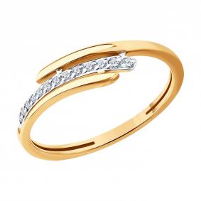 Золотое кольцо Diamant 51-110-02875-1 с фианитом 51-110-02875-1 фото