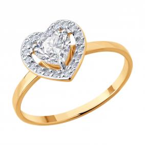 Золотое кольцо Diamant 51-110-02907-1 с фианитом 51-110-02907-1 фото