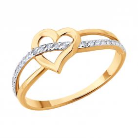 Золотое кольцо Diamant 51-110-02911-1 с фианитом 51-110-02911-1 фото