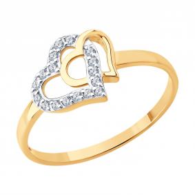 Золотое кольцо Diamant 51-110-02914-1 с фианитом 51-110-02914-1 фото