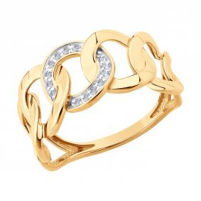 Золотое кольцо Diamant 51-110-02923-1 с фианитом 51-110-02923-1 фото