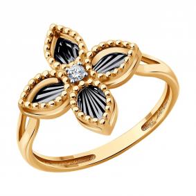 Золотое кольцо Diamant 51-110-02984-1 с фианитом 51-110-02984-1 фото