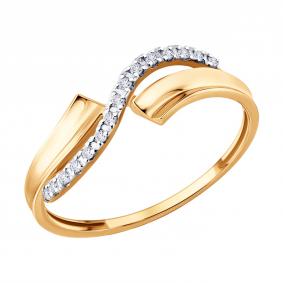 Золотое кольцо Diamant 51-110-03007-1 с фианитом 51-110-03007-1 фото