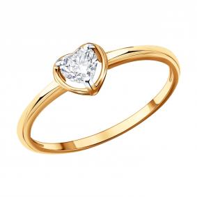 Золотое кольцо Diamant 51-110-03021-1 с фианитом 51-110-03021-1 фото