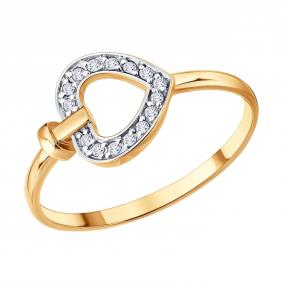 Золотое кольцо Diamant 51-110-03040-1 с фианитом 51-110-03040-1 фото