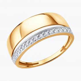 Золотое кольцо Diamant 51-110-03138-1 с фианитом 51-110-03138-1 фото