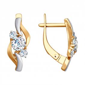 Золотые серьги Diamant 51-120-00109-1 с фианитом 51-120-00109-1 фото