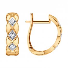 Золотые серьги Diamant 51-120-00186-1 с фианитом 51-120-00186-1 фото