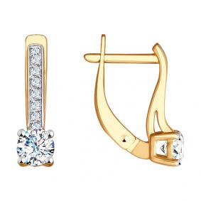 Золотые серьги Diamant 51-120-00191-1 с фианитом 51-120-00191-1 фото