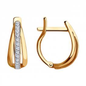 Золотые серьги Diamant 51-120-00390-1 с фианитом 51-120-00390-1 фото