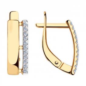 Золотые серьги Diamant 51-120-00429-1 с фианитом 51-120-00429-1 фото