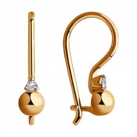 Золотые серьги Diamant 51-120-00511-1 с фианитом 51-120-00511-1 фото
