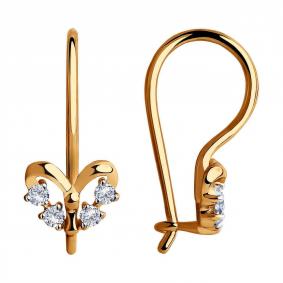 Золотые серьги Diamant 51-120-00512-1 с фианитом 51-120-00512-1 фото