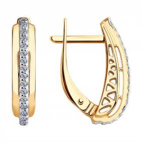 Золотые серьги Diamant 51-120-00657-1 с фианитом 51-120-00657-1 фото
