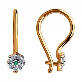 Золотые серьги Diamant 51-120-00676-1 с фианитом 51-120-00676-1 фото