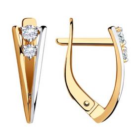 Золотые серьги Diamant 51-120-00755-1 с фианитом 51-120-00755-1 фото