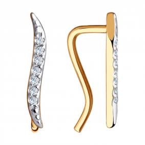 Золотые серьги Diamant 51-120-00814-1 с фианитом 51-120-00814-1 фото