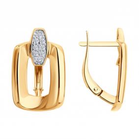 Золотые серьги Diamant 51-120-00907-1 с фианитом 51-120-00907-1 фото